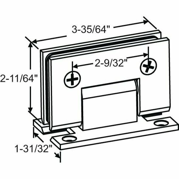 Strybuc Solid Brass Shower Hinge 22-244BCH-H